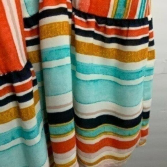 Stripped Slip on Dress with elastic waist - Picture 4 of 5